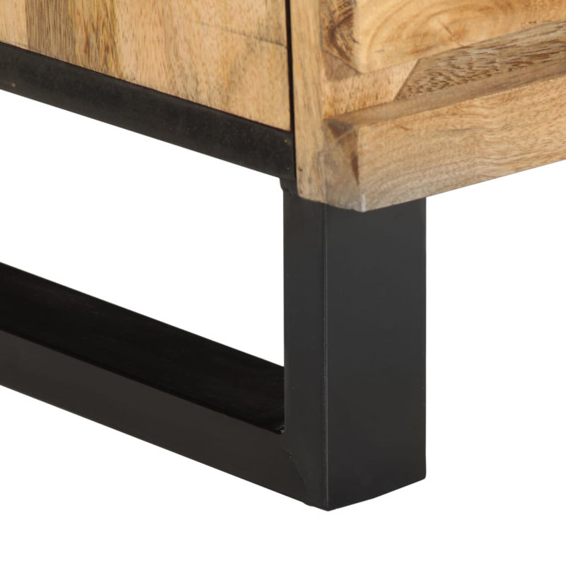 40cm W Steel Bedside Table, Natural