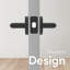 Poignée de porte de passage Mega Poignées avec rosette ronde au fini moderne, levier réversible pour chambres à coucher, salles de bain, couloirs et espaces de vie-112104371