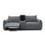 5 fauteuils inclinables gris foncé en lin, porto et porte-gobelet