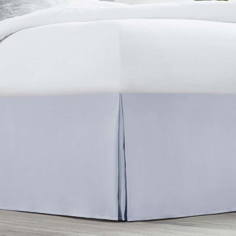 Luxury Pleated 14" Bed Skirt, Ice Blue, Queen