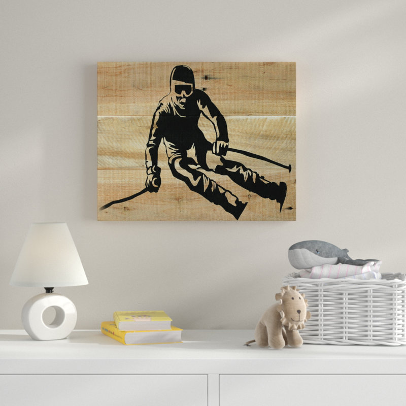«Skier Decal» de Yara, impression, Toile tendue, H 16 po x l 20 po x P 1,5 po