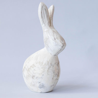 Figurine simple lapin blanc sculpté