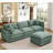3-Seater Comfy Cloud Couches With Movable Ottoman-121424802