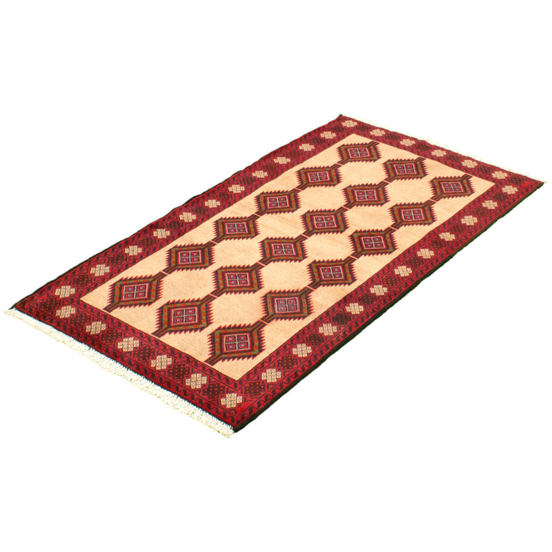 Tapis décoratif en laine noué à la main de conception unique 3 pi 3 po x 5 pi 11 po noué à la main new age