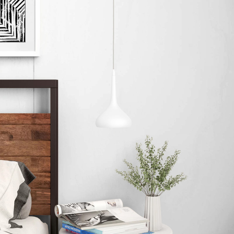 Bar 1 - Light Matte LED Teardrop Pendant, White