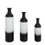 Ensemble de 3 vases décoratifs en métal (motif feuille noire)