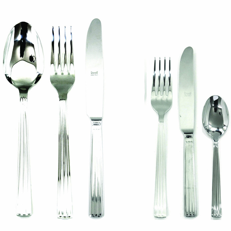 Ensemble de couverts Sole avec couteaux H / H - 36 pièces - Acier inoxydable