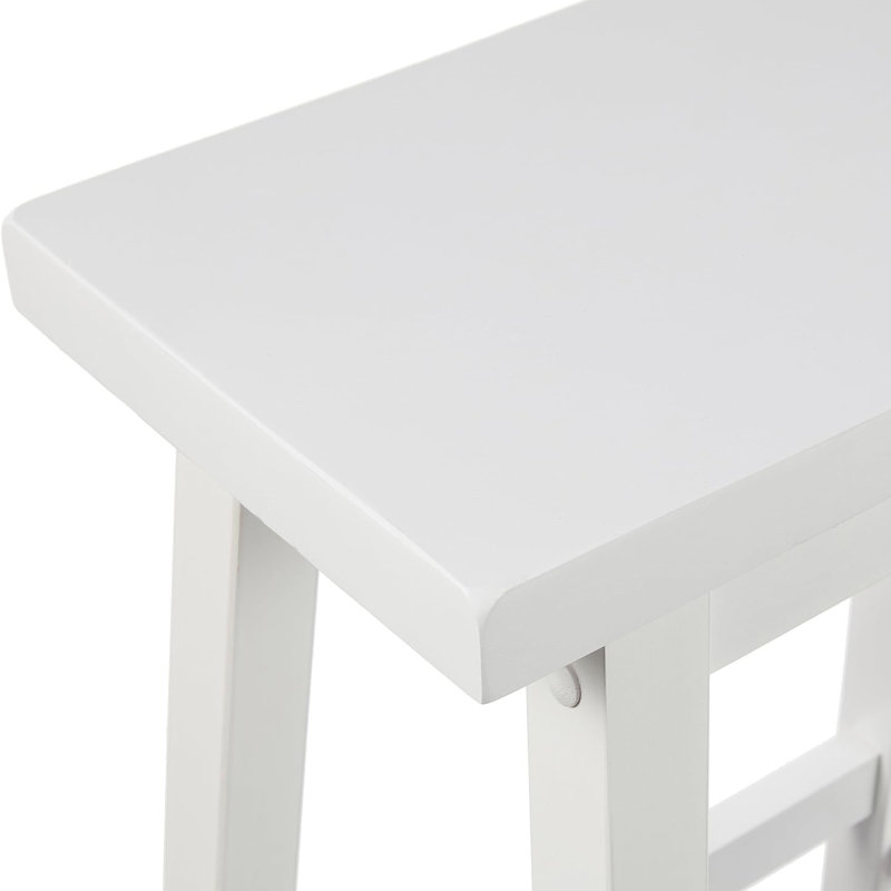 Clauson Solid Wood Counter Stool, White