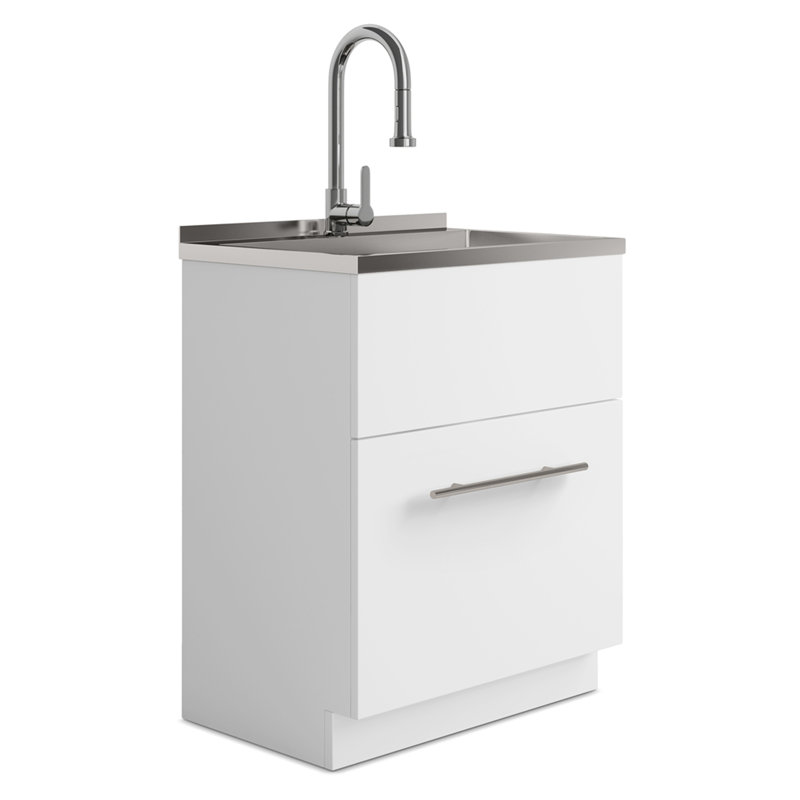 Metro - Armoire de buanderie avec robinet - Blanc, 28"