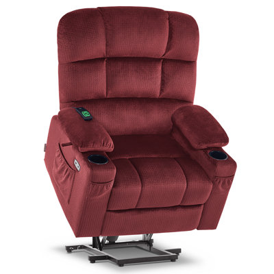 Karem Dual Motor Power Lift Recliner Chair with Massage and Heat, Fabric by Latitude Run