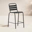 Tabouret de bar commercial à l'intérieur et à l'extérieur avec dossier à trois lattes en métal-1678353352
