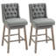Tabourets de bar de massage beige pivotants avec repose-pieds pour îlot de cuisine, ensemble de 2