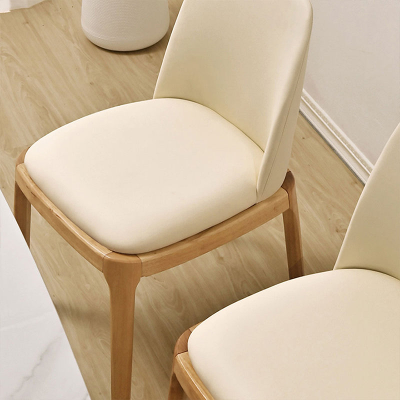Chaise d'appoint à dossier beige uni (ensemble de 2)