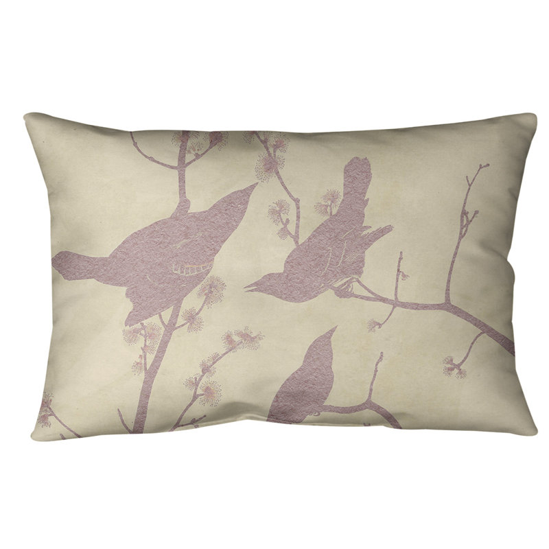 Coussin lombaire à oreilles starling, Jaune / Rose, Polyester sergé