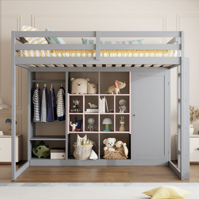 Loft Bed With Wardrobe And Shelves