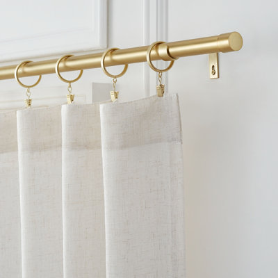 Mode Premium Collection 1 in Diameter Curtain Rod Set with Modern Endcap Finials and Steel Wall Mounted Adjustable Rod