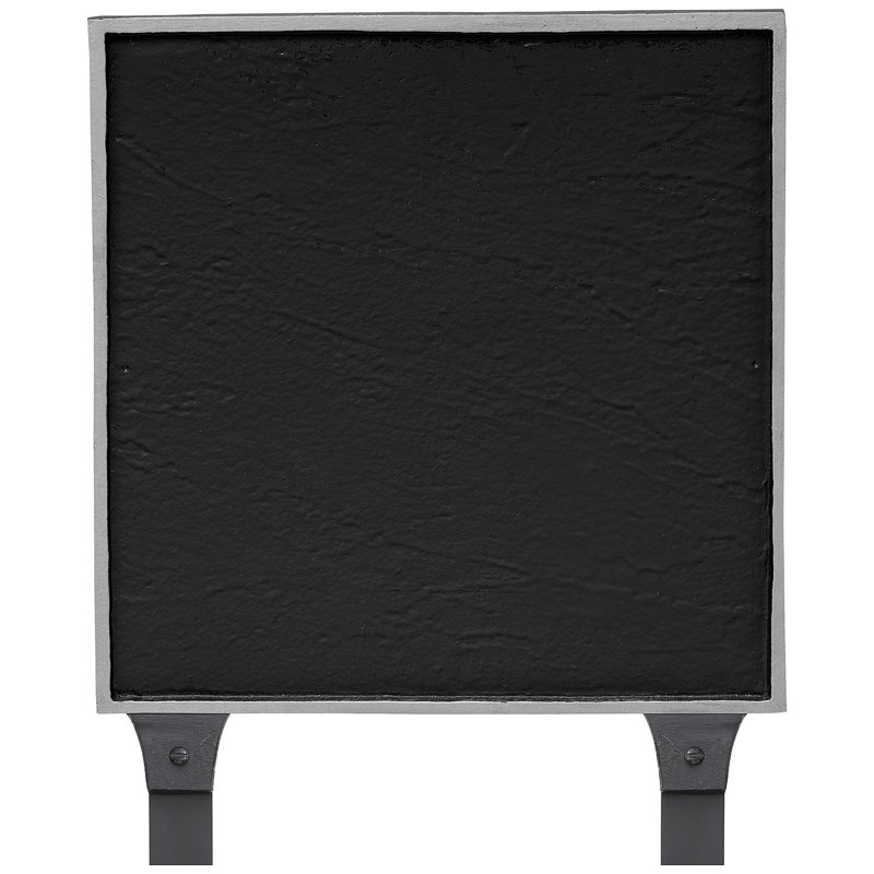 Plaque carrée classique à deux lignes avec piquets de pelouse, Noir / argent