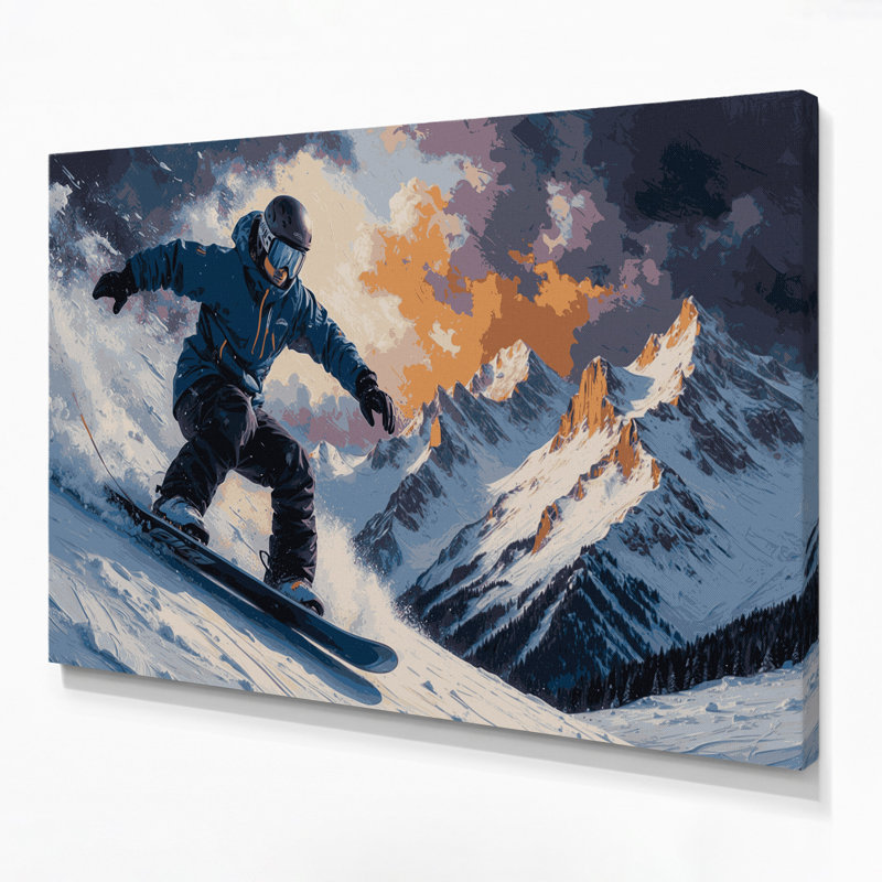 Sports, planche à neige grise, art mural, H 11 po x l 14 po