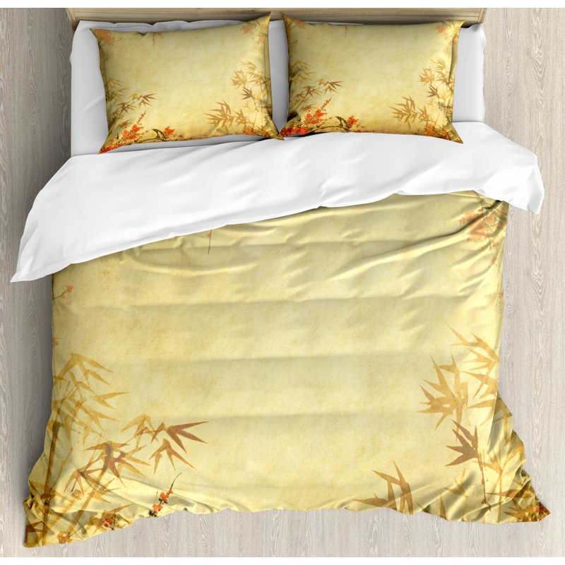 Eclectic Polyester Floral Duvet Cover, King Duvet Cover + 2 Shams