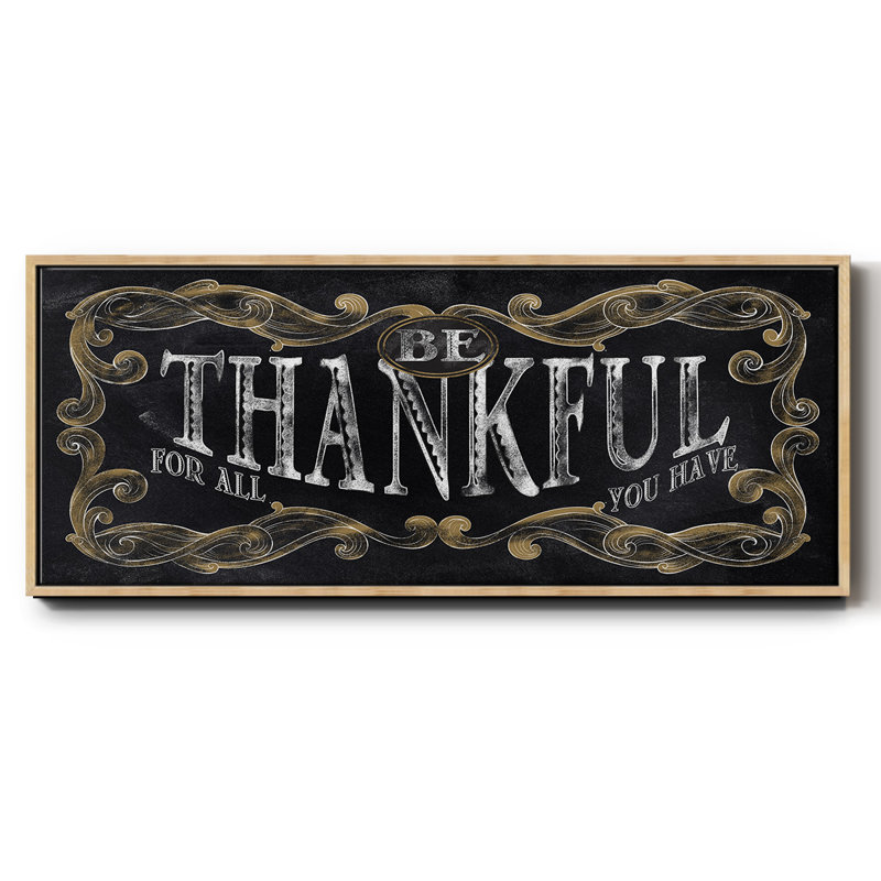 Be Thankful- Framed Canvas, 20" H x 50" W