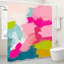 Multicolore, rideau de bain abstrait à coups de pinceau 180 x 180 cm (72 x 72 pouces)