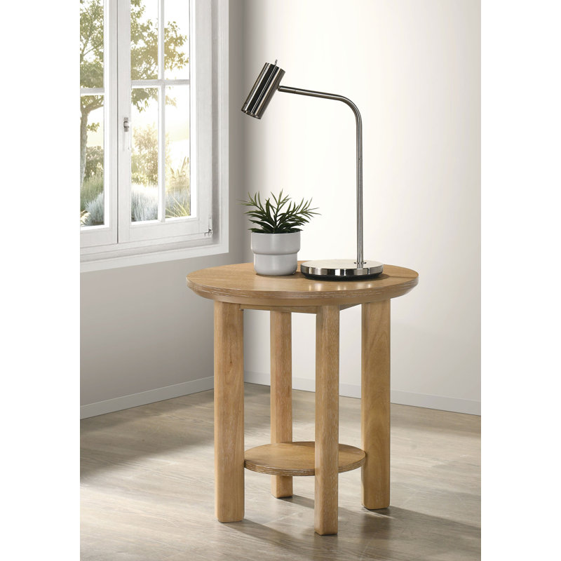 Table de bout transitionnelle l 22,4 po, brun, Light Oak / Brown, Light Oak