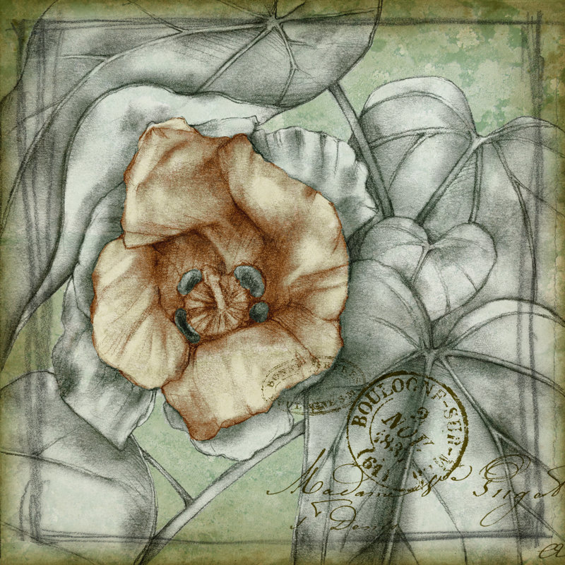 Postmark Tropicals IV by Jennifer Goldberger - Wrapped Canvas Art Prints, 30cm H x 30cm W