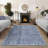 Washable Non-Slip Rug - Blue Striped Area Rug for Living Room, Bedroom, Dining Room, and Kitchen-114442246