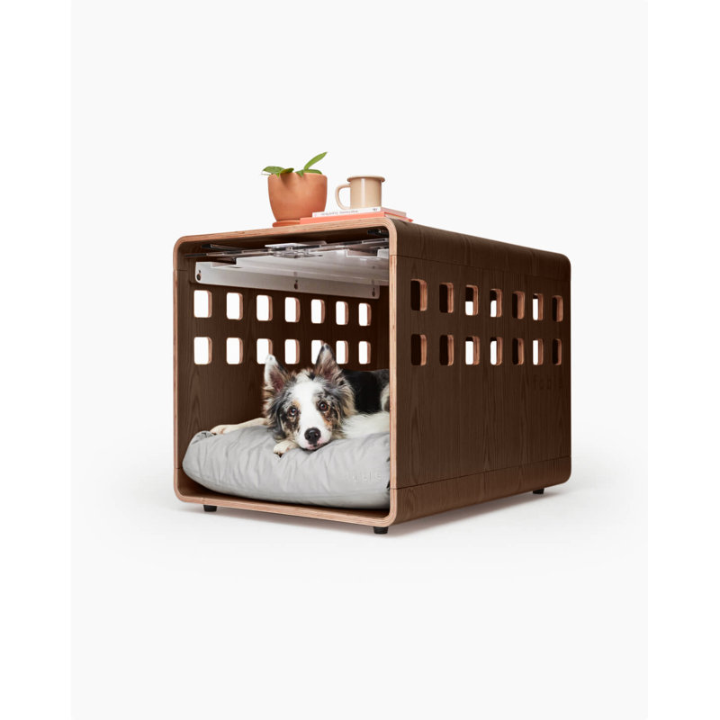 Fable Pet Crate, Small (23" H x 20" W x 26" D), Walnut