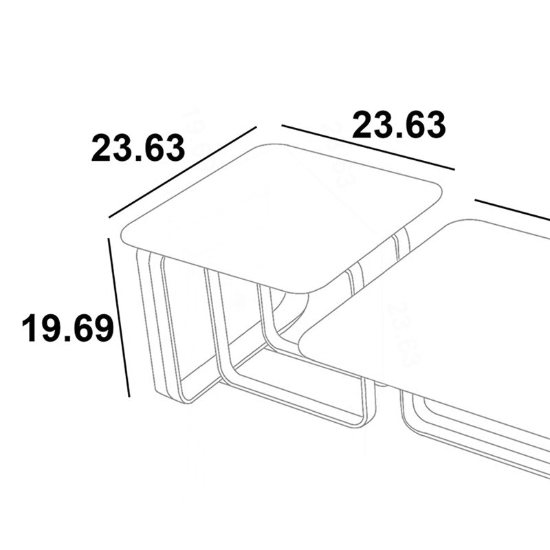 Rectangular End Table With Sintered Stone Top, Gold