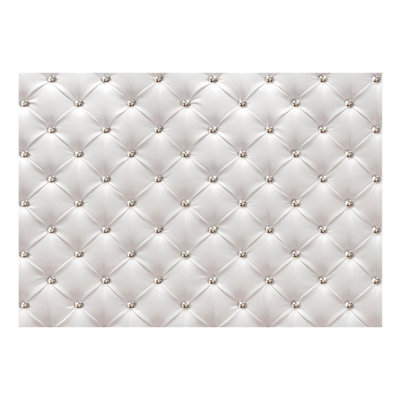 Adhésif mural Jim Peel & Stick - élégant motif Chesterfield blanc - adhésifs muraux amovibles