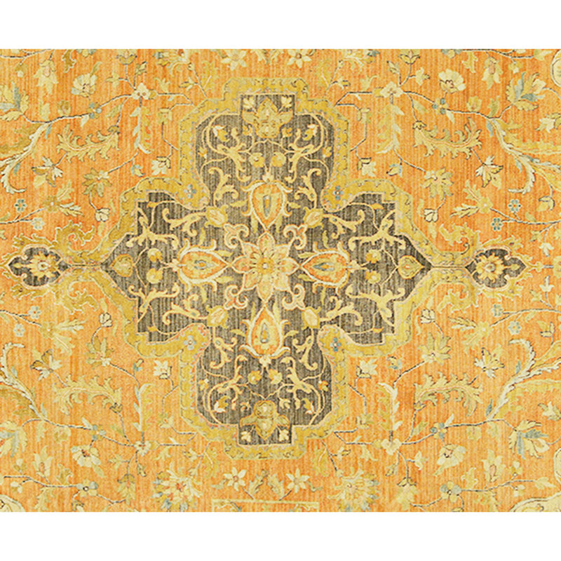High-Quality Hand-Knotted Rust And Black Area Rug