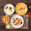 16 Piece Set Of White Curved Vertical Edge Design Ceramic Tableware Including 4 Plates/Dessert Plates/Soup Plates/Bowls Serving 4 People-1597687944