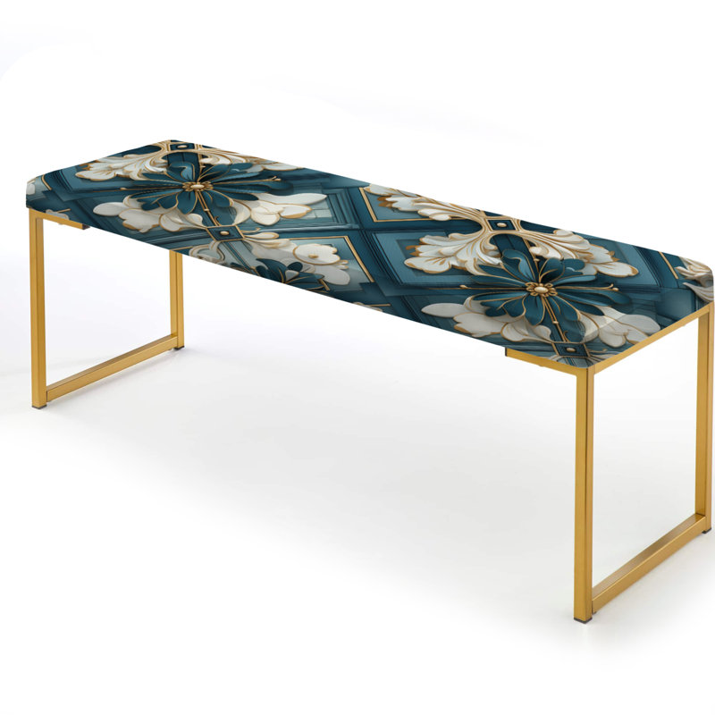 Motif géométrique en mosaïque de fleurs - banc rembourré géométrique doré