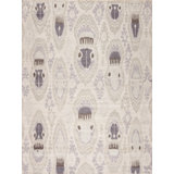 Jazz Hand Knotted Wool Area Rug in Ivory