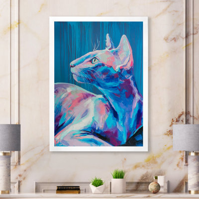 " Pop Art Blue Sphynx Cat "