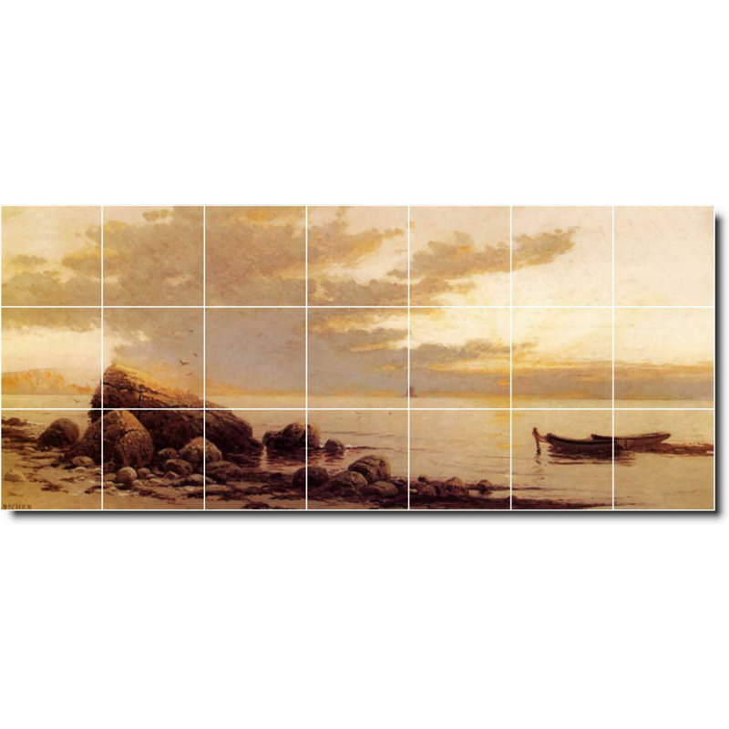 Carreau de céramique décorative 42 po x 18 po 6 po x 6 po, Bord de l'eau 01066