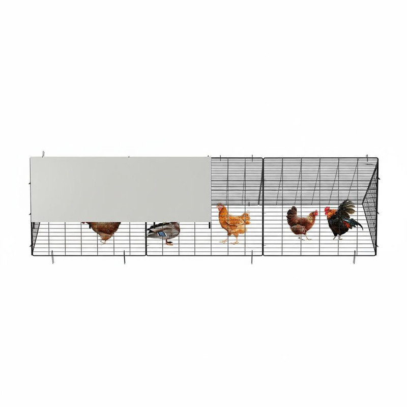 Metal Chicken Tunnel with Waterproof & Anti-UV Cover, Chicken Run for Yard, Easy Installation, Portable Chicken Coop for Hens, Ducks, Rabbits (118.1x28x24.2 inch)