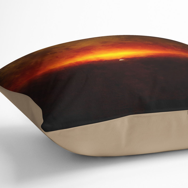 Striking Sunset Cushion with Filling, 40cm H x 40cm W x 15cm D, Stone