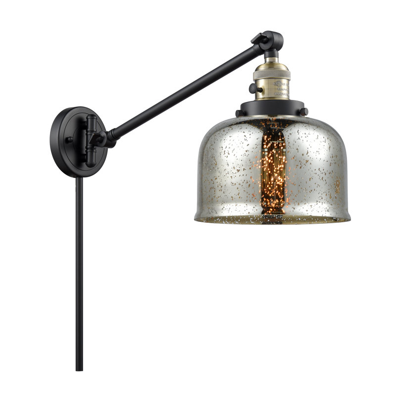 Angelluis Swing Arm Sconce, Silver Mercury, 3 W LED Vintage Dimmable Bulb