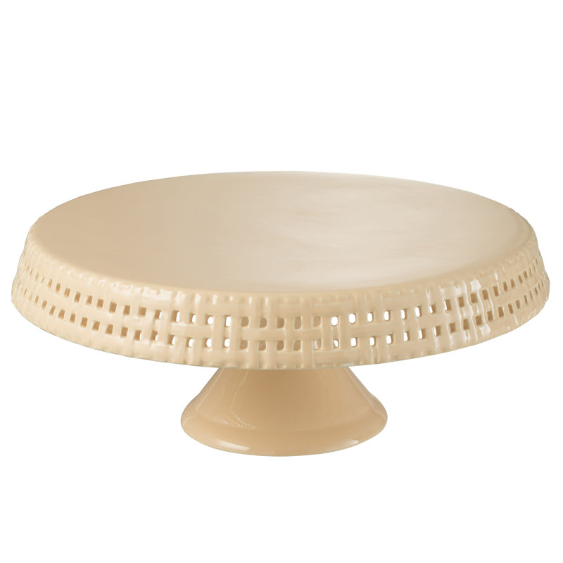 Cake Plate Ceramic Peach Large, Peach