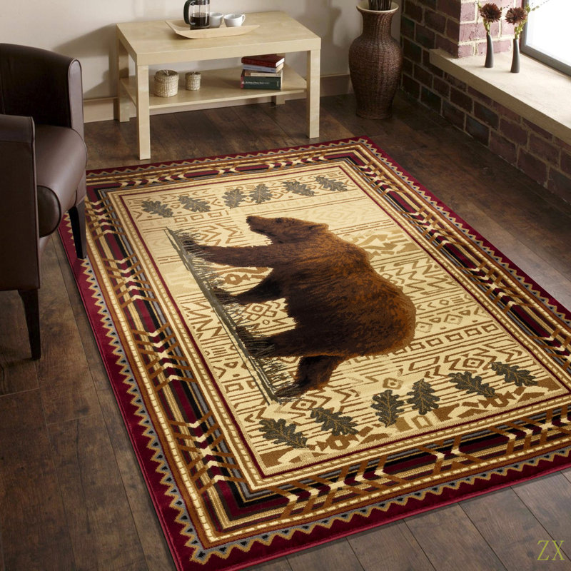 Nature's Nest GC_CBL3007  7 Ft. 10 In. X 10 Ft. 3 In. Lodge Area Rug, Rectangle 7'10" x 10'3"