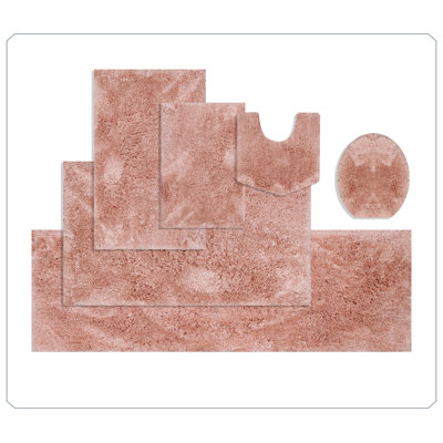 Ensemble de tapis de bain en microfibre 6 pièces Grandeur, envers en caoutchouc antidérapant, tapis de salle de bain ultra-absorbants, lavables à la machine pour douche, baignoire, toilette et meuble-lavabo, tapis en peluche doux 