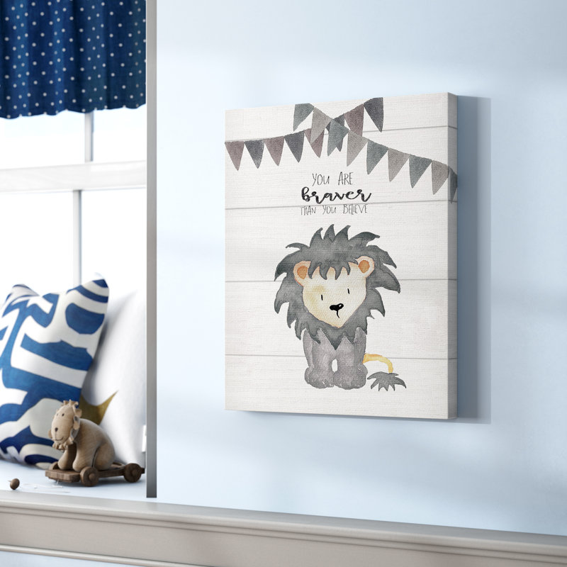Art sur toile Leiker You are Braver, H 20 po x l 16 po x P 1,5 po, Toile tendue