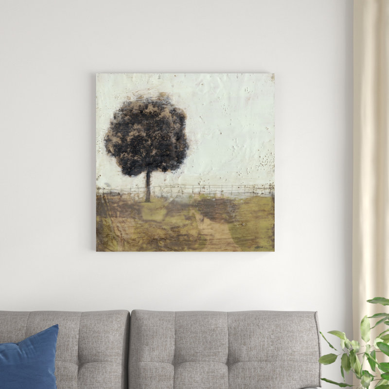 Arbre dans la prairie II, H 30 po x l 30 po x P 1,25 po