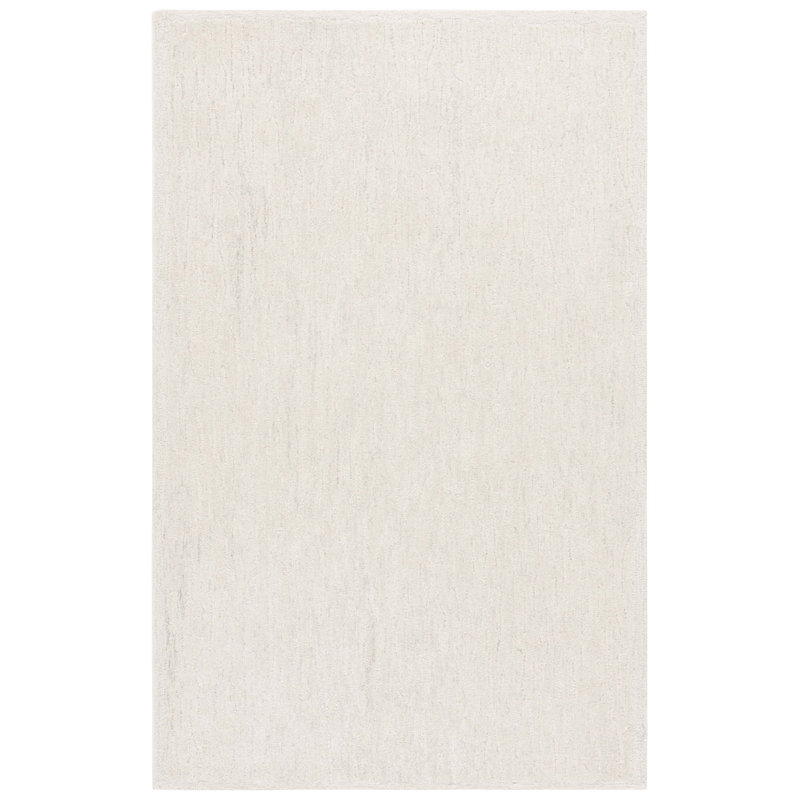 Ebony Hand Tufted Wool;Cotton Solid Color Rug, Square 6'