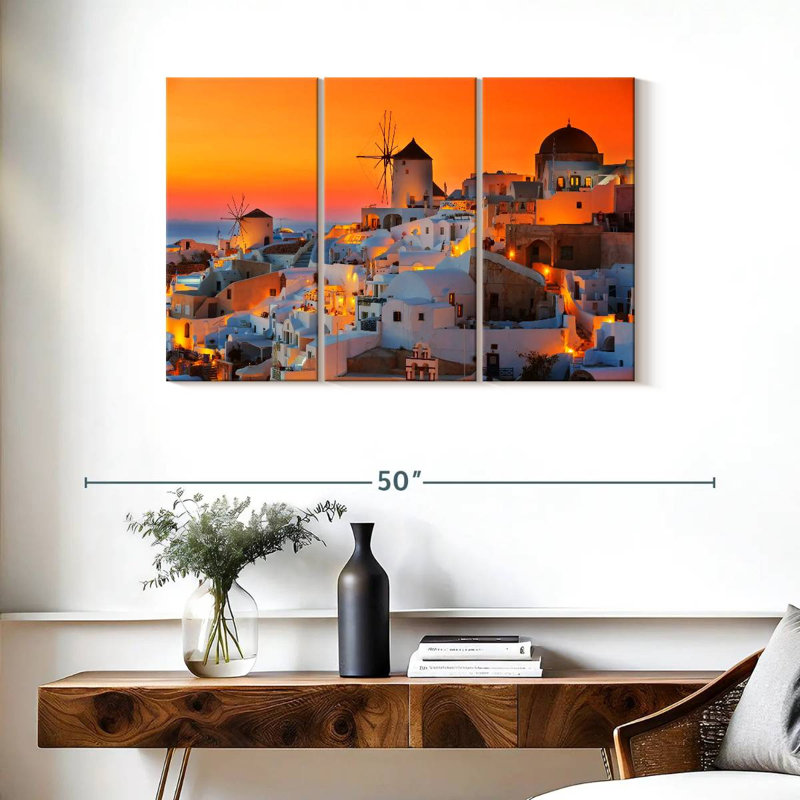 Coucher de soleil de Sebbie Oia, H 24 po x l 38 po