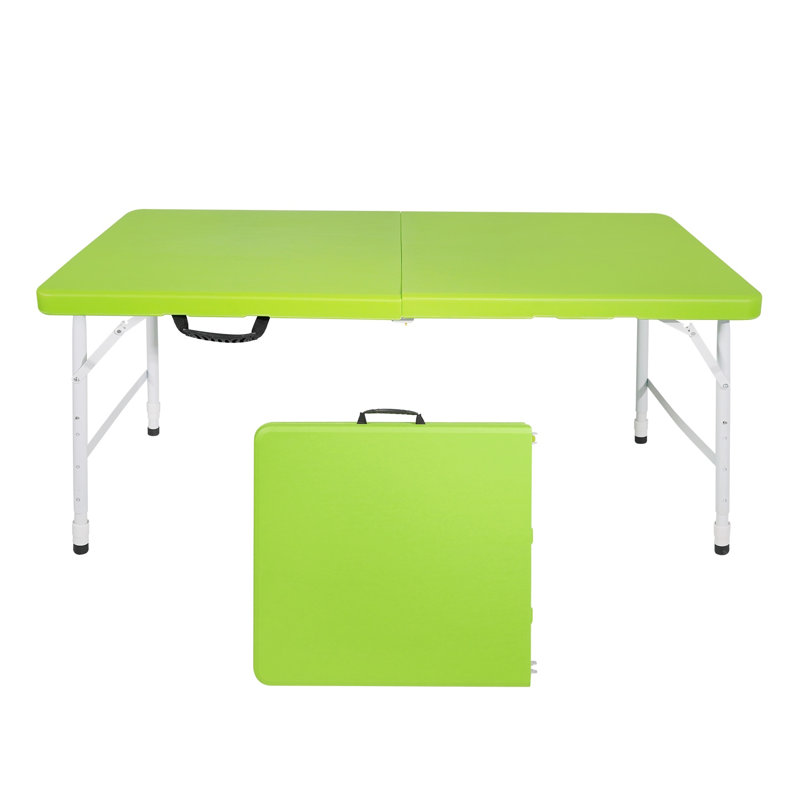 Table pliante portative verte de 4 pi pour une utilisation intérieure et extérieure, Green