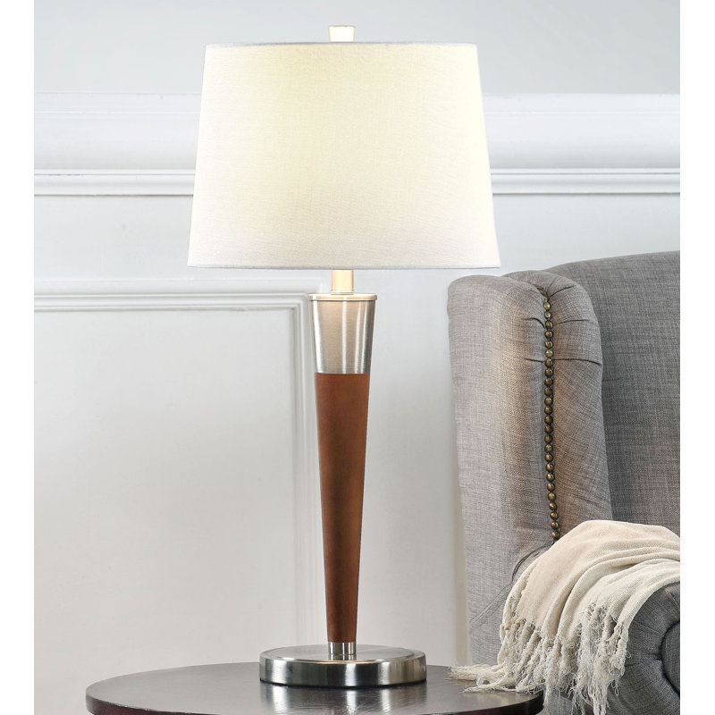 Vanover Table Lamp, Brushed Nickel/Walnut