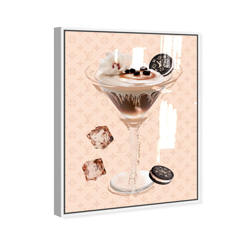 Oliver Gal Espresso Martini Luxe Glam & Bar - Hand-Applied Glass Coat Framed Canvas Art, 30" H x 24" W, White